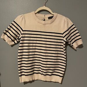 Short sleeve stripe sweater (small)